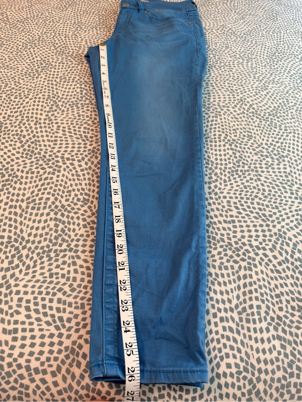 Seven7 Vibrant Blue Ankle Skinny Jeans Womens Mid Rise Denim - Picture 9 of 15